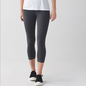 Lululemon Striped Wunder Under Crop II